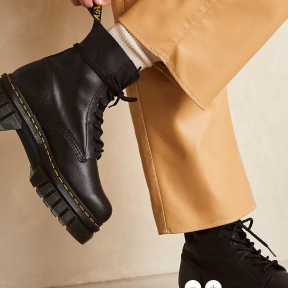 US W sz 8 AUDRICK NAPPA LEATHER PLATFORM ANKLE BOOTS MSRP$240 in Black Nappa - Picture 2 of 13